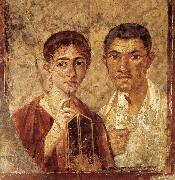unknow artist Portrait of a Man and His Wife,from pompeii painting